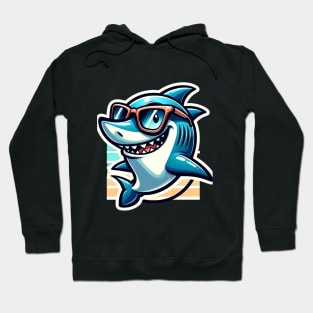 Sun-Soaked Surfer Shark Hoodie